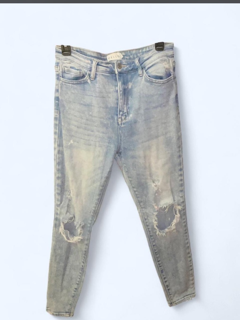 Cello Faded Light Blue Distressed Skinny Jeans